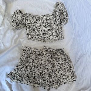 Two-Piece White and Black Dalmatian Print Set Altar’d State